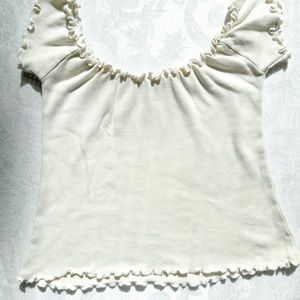 Brandy Melville Pale Yellow Off-the-Shoulder Top